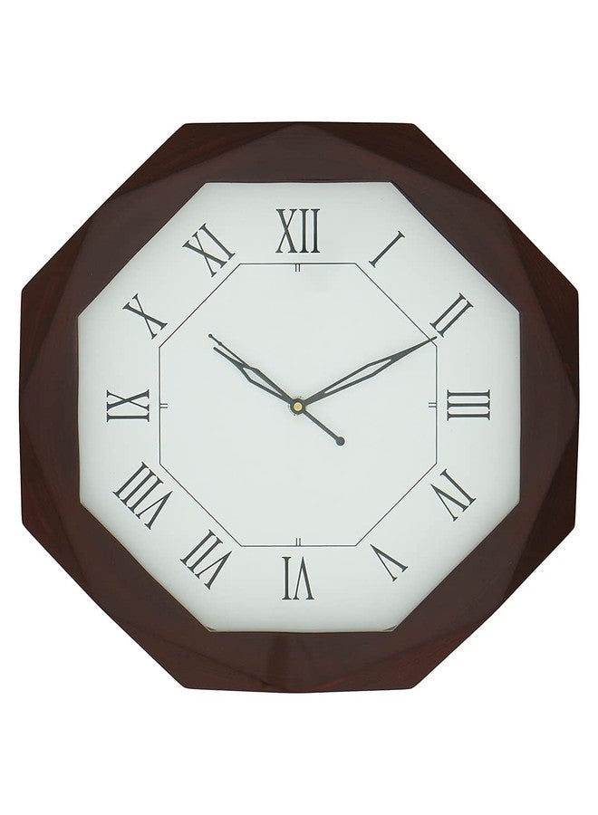 CHRONIKLE Beautiful Octagon Shaped Wooden Case Roman Numbers Wall Clock for Living Room Home Decorations Office Gifts (Size: 33.5 x 4.5 x 33.5 CM | Weight: 1080 Gram | Color: Rosewood) - Image 4